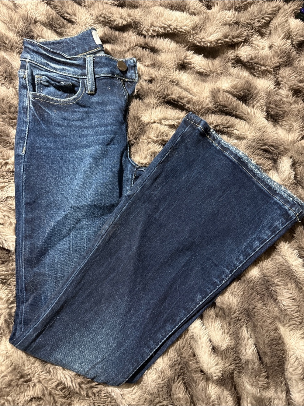 BKE Dark Blue Flare Jeans - High Rise Wide Leg